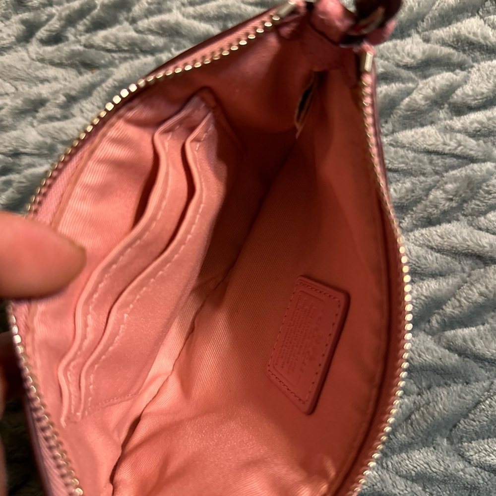 Coach Pink Heart Motif Wristlet - Picture 5 of 6